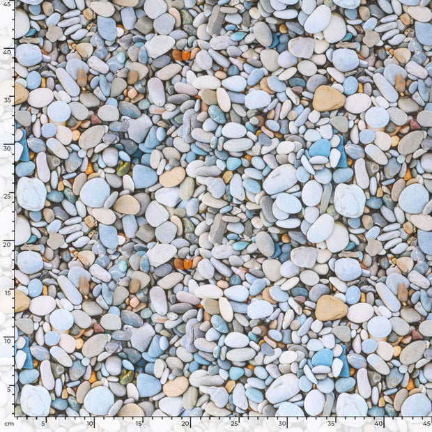 Panama fabric Stones Light Blue
