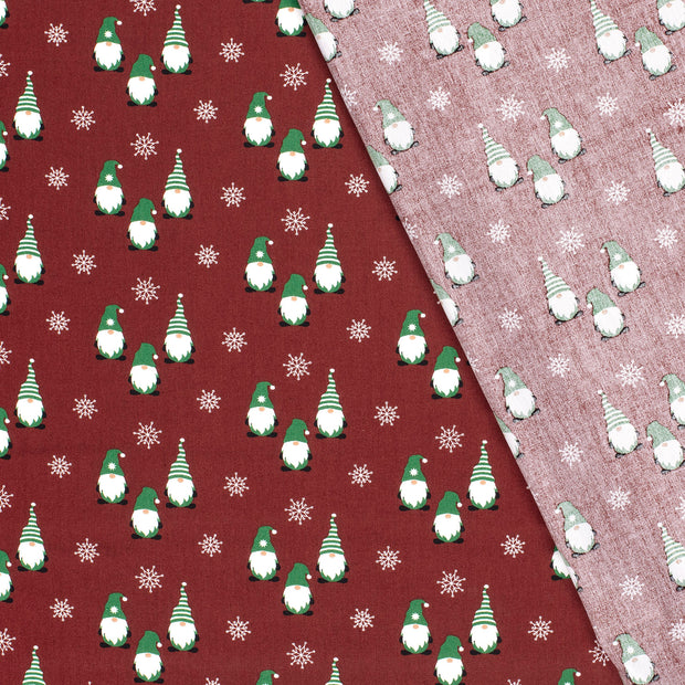 Cotton Poplin fabric Gnomes printed 
