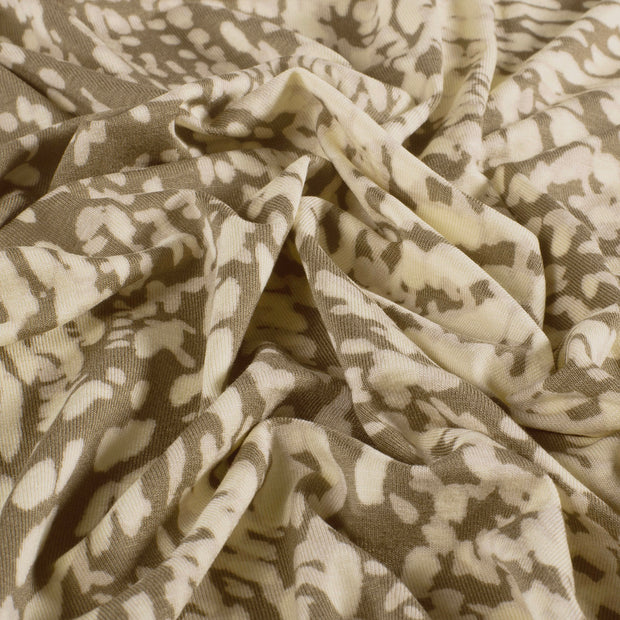 Viscose Vortex Jersey fabrik Abstrakt Taupe Grau