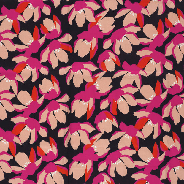 Satin de coton tissu Noir soyeux 