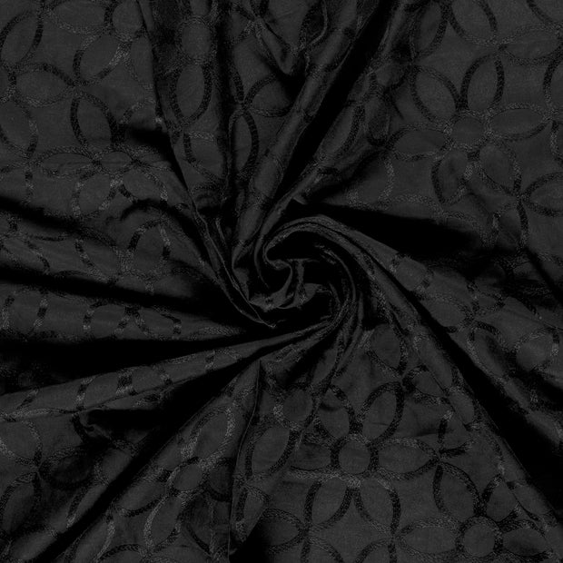  fabric Black embroidered 