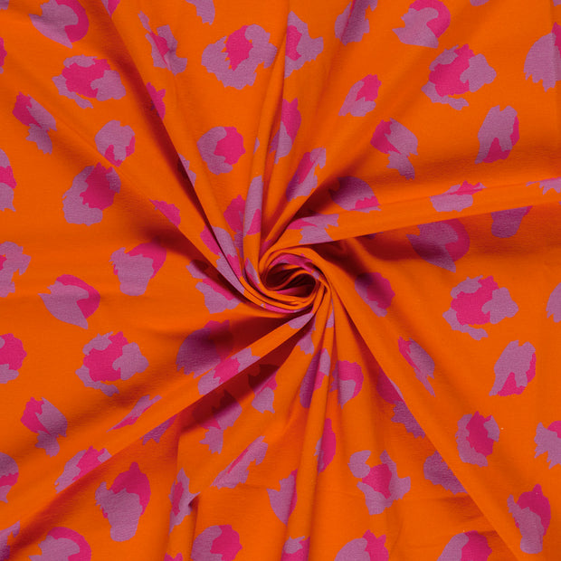 Jersey fabric Orange digital printed 