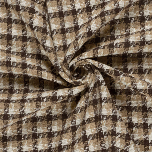 Jacquard fabric Dark Brown brushed 