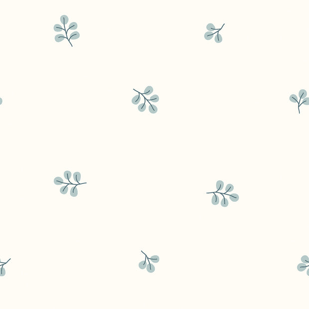 Cotton Poplin fabric Twigs Off White