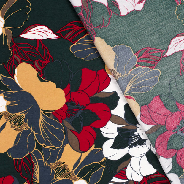 Viscose Nylon Crepe tela Flores estampado 