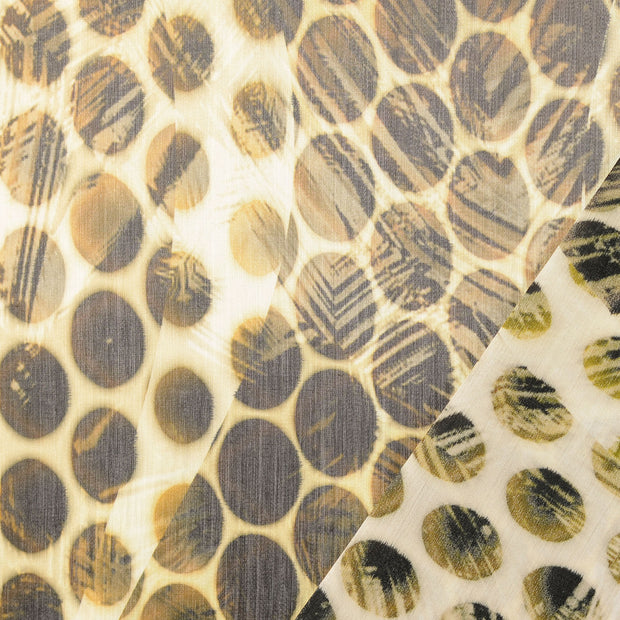 Viscose Satin fabric Beige digital printed 