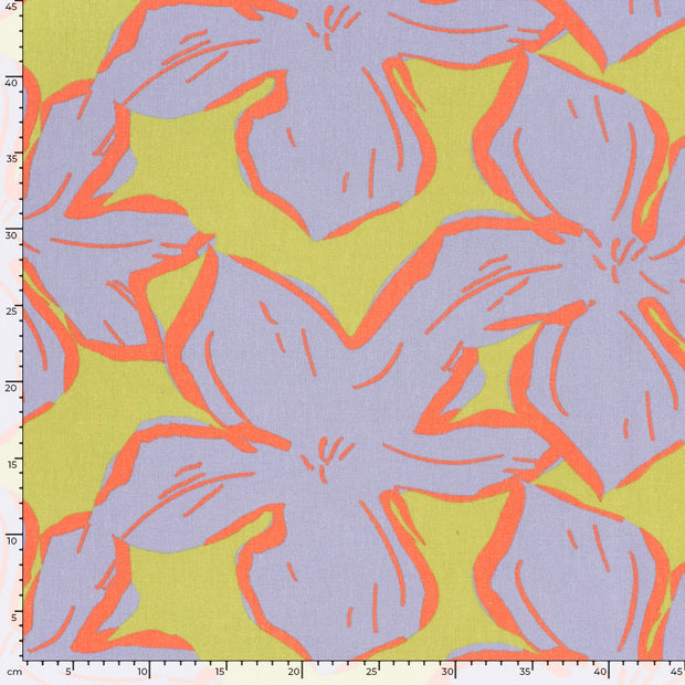 Woven Viscose Linen fabric Abstract Lime Green