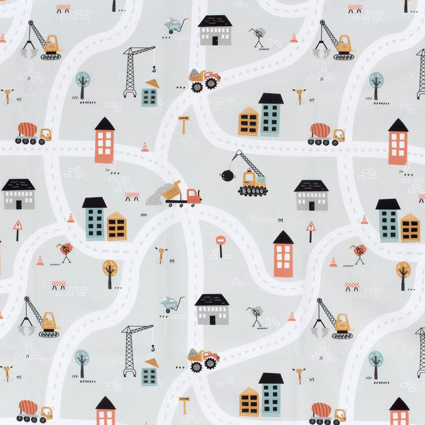 Cotton Poplin fabric Light Grey matte 