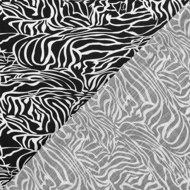 Woven Viscose Linen fabric Zebras printed 