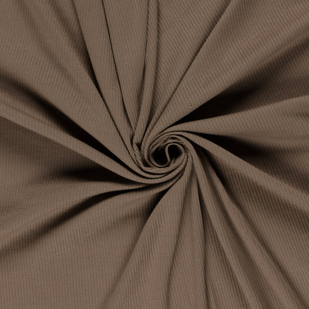 Rib Jersey fabrik Braun-Taupe 