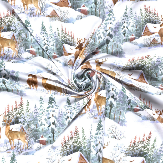 Jersey tissu Blanc optique imprimé numérique 