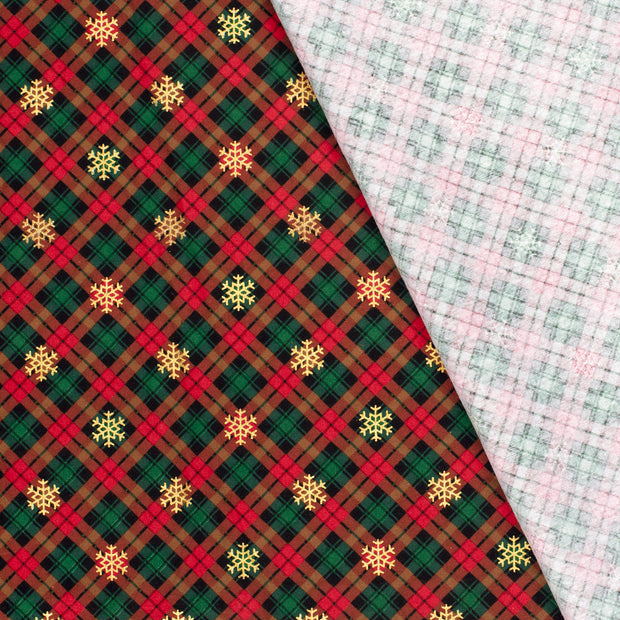 Flanel stof Ruiten foliedruk 