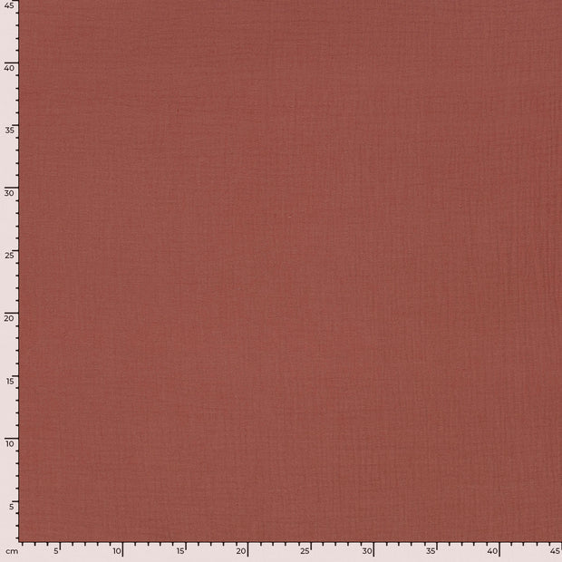 Muslin fabric Unicolour Redwood