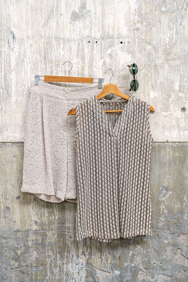 Chenille fabrik Uni Beige
