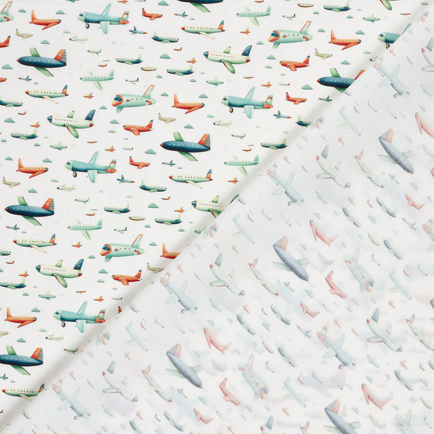 Cotton Poplin fabric Aeroplanes 