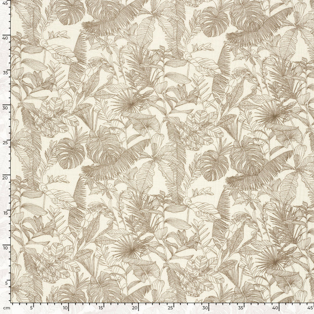 Muslin fabric Jungle Off White