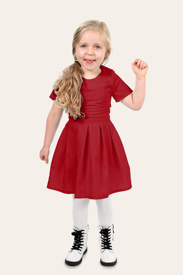 Viscose Poplin stof Effen Rood