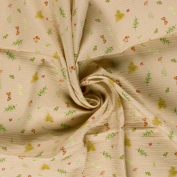 Waffle piqué fabric Beige 