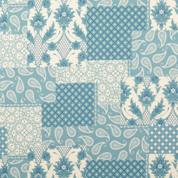 Cotton Poplin fabric Paisley Baby Blue
