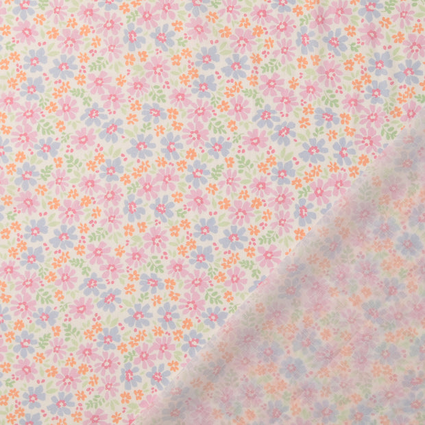 Voile fabric Baby Blue digital printed 