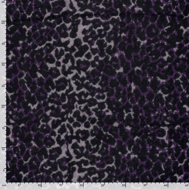 Jacquard fabrik Leoparden Aubergine
