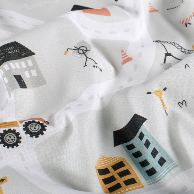 Cotton Poplin fabric Construction Light Grey