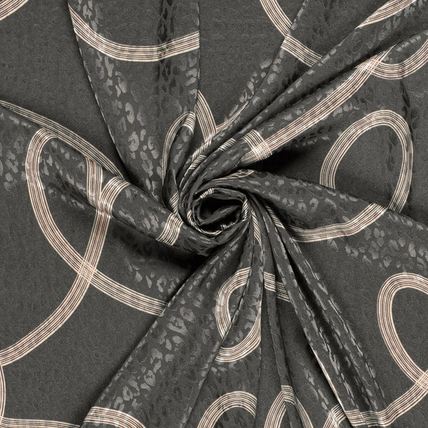 Satin Jacquard fabrik Dunkelgrau bedruckt 