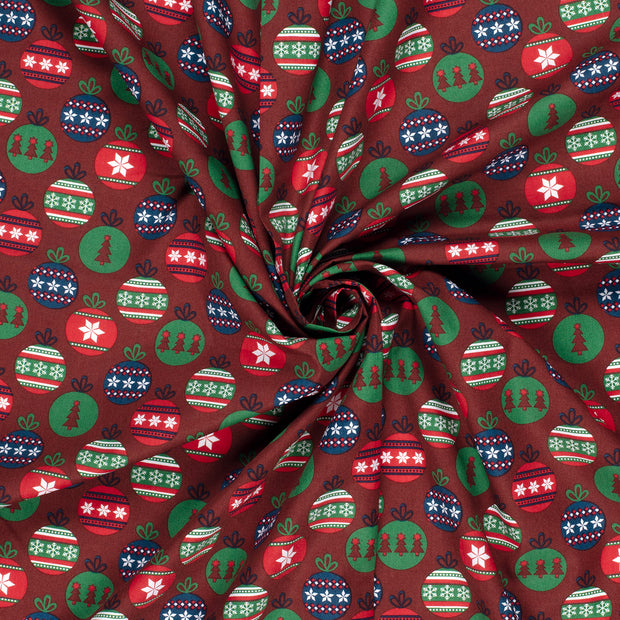 Cotton Poplin fabric Red printed 