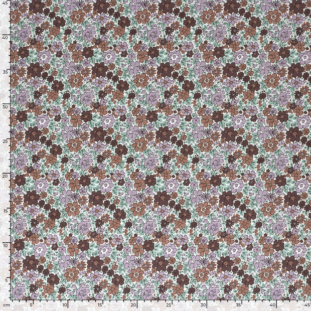 Jersey fabric Flowers Off White