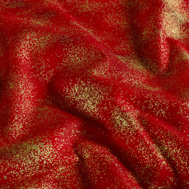 Algodón Popelina tela Navidad Rojo