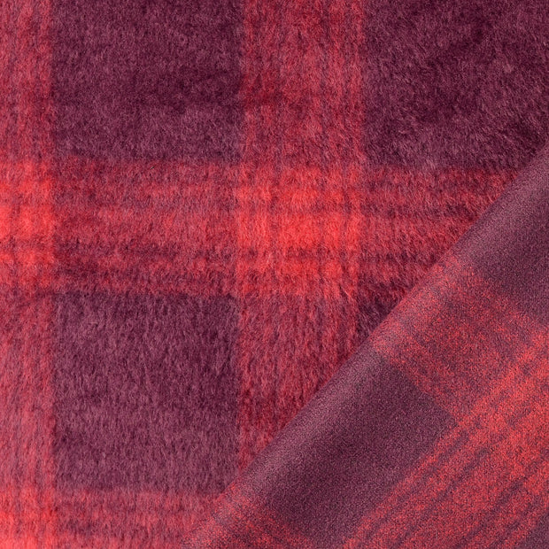 Mantel Wool Touch fabric Bordeaux embroidered 