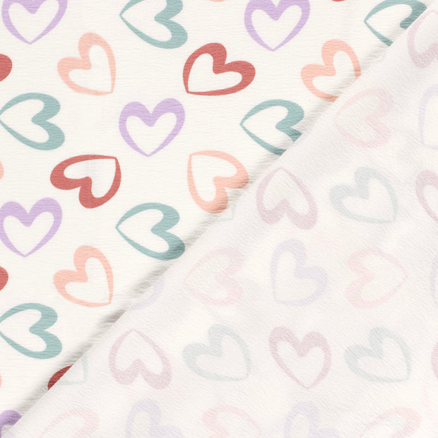 Terry Crepe fabric Hearts 