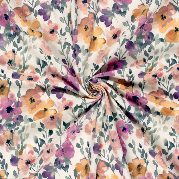 Cotton Jersey GOTS organic fabric Off White digital printed 