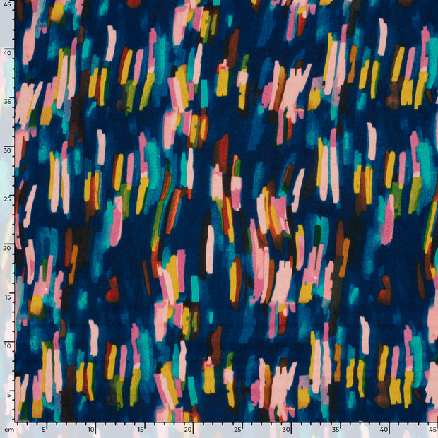 Satin Velvet fabrik Abstrakt Indigoblau