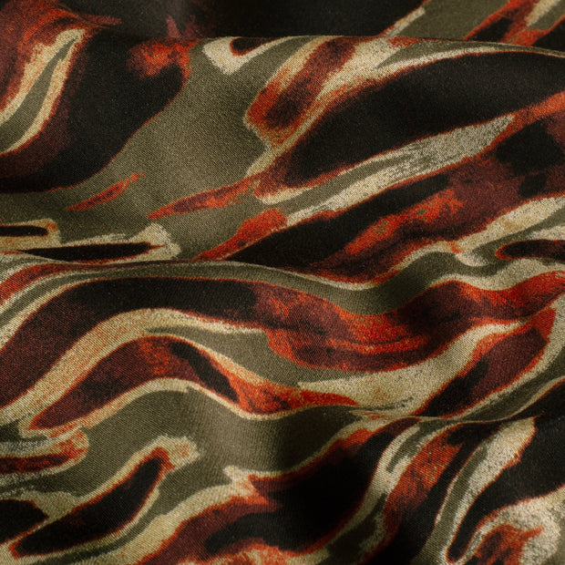 Viscosa Satén tela Abstracto Gris pardo