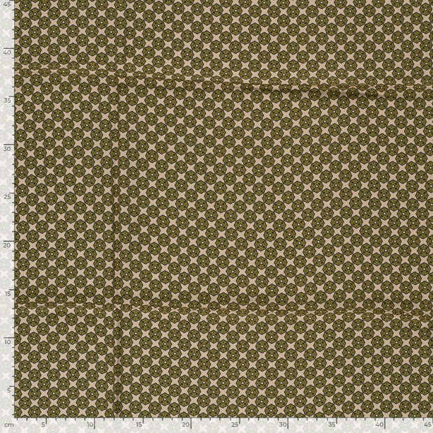 Viscose Satin fabric Abstract Khaki Green