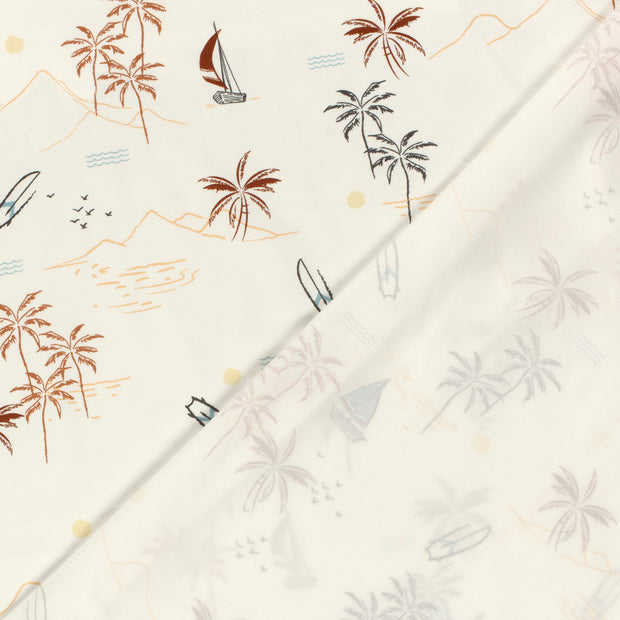 Jersey de Coton tissu Palmier imprimé 