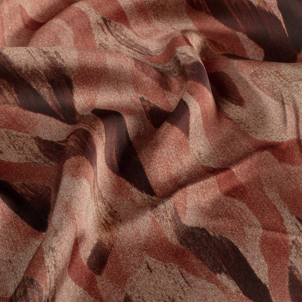Satin Duchesse fabric Abstract Brique