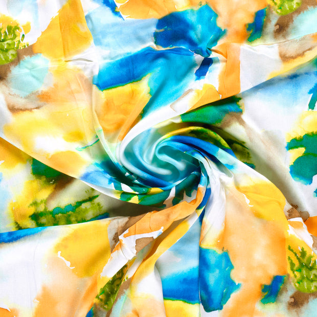 Viscose Satin fabric Aqua digital printed 