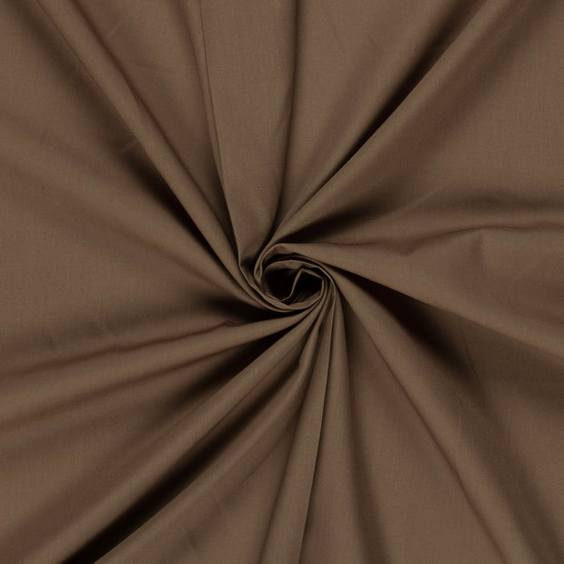 Katoen Poplin GOTS stof Taupe grijs 