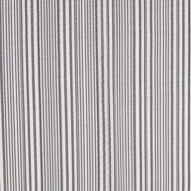 Seersucker tissu rayures Bleu Marine