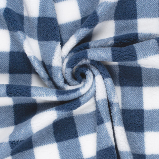 Sherpa Fleece fabric Navy printed 