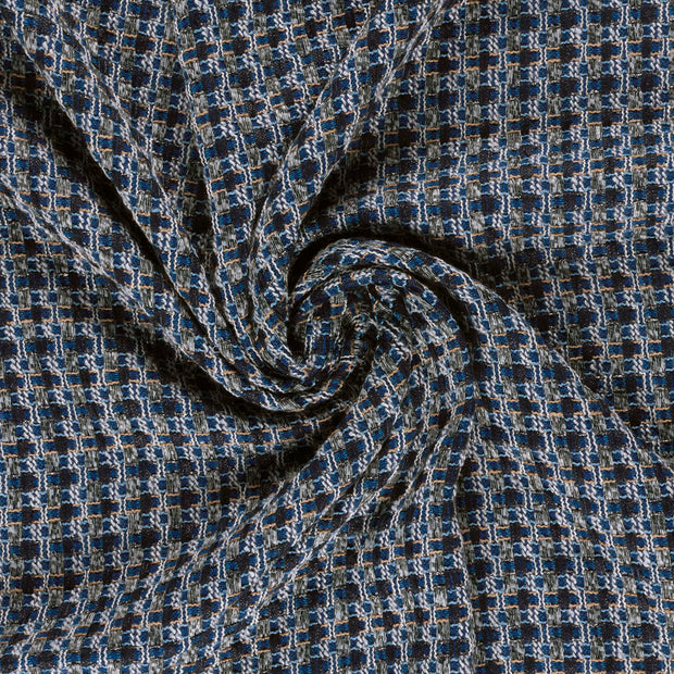 Bouclé fabric Navy yarn dyed 