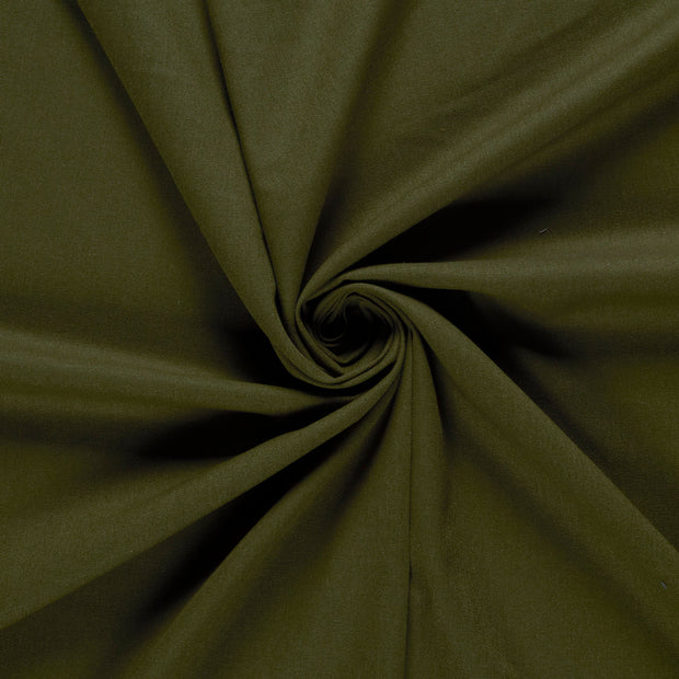 Viscose Lin Chaine et Trame tissu Vert kaki 