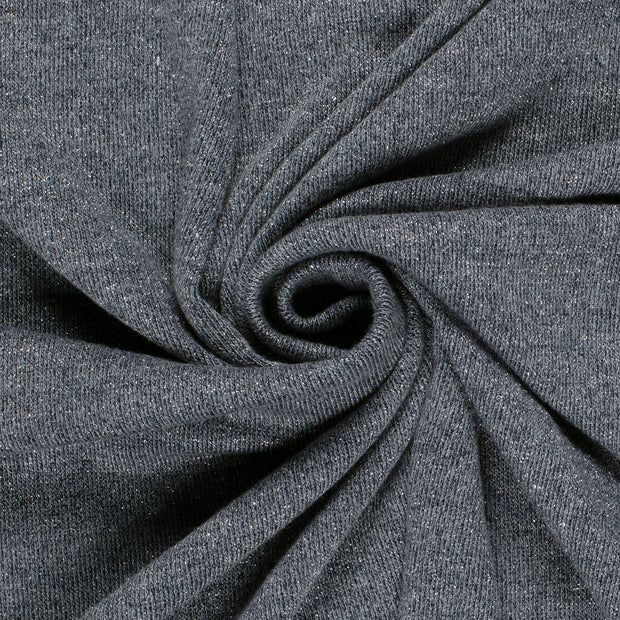 Heavy Knit fabrik Melange Stahlblau