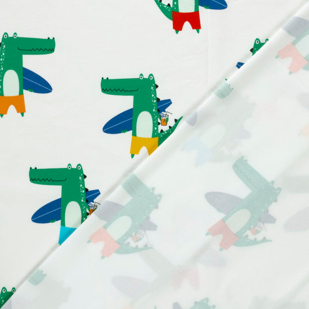 Jersey fabric Crocodiles printed 