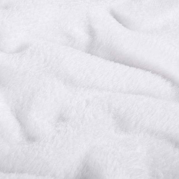 Coral Fleece fabrik Uni Optisches Weiß