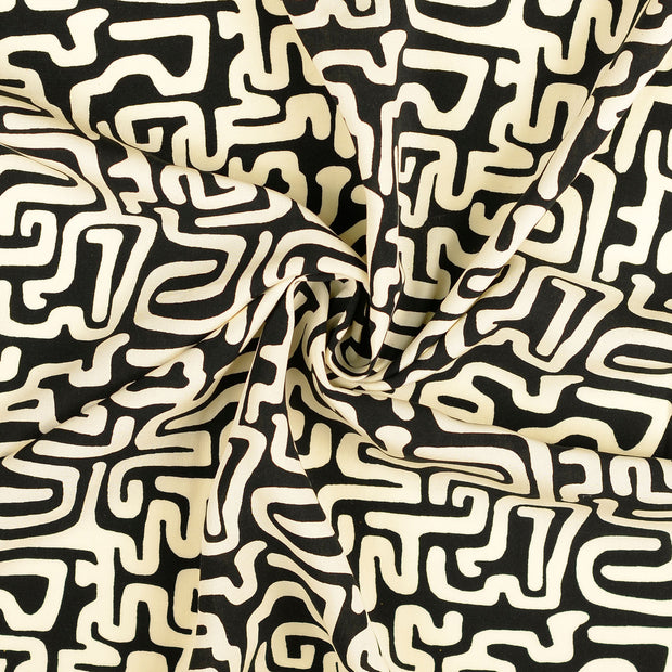 Viscose Poplin stof Zwart 
