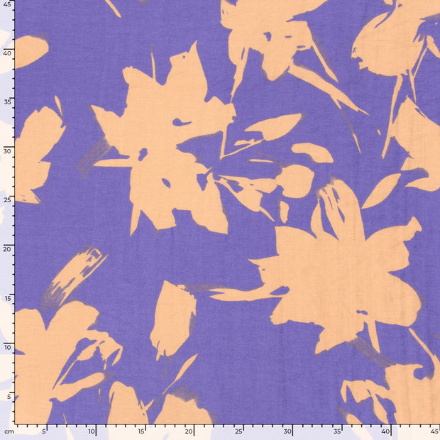 Viscose Nylon Twill fabric Leaves Purple
