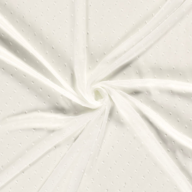 Chiffon fabric Off White dobby 